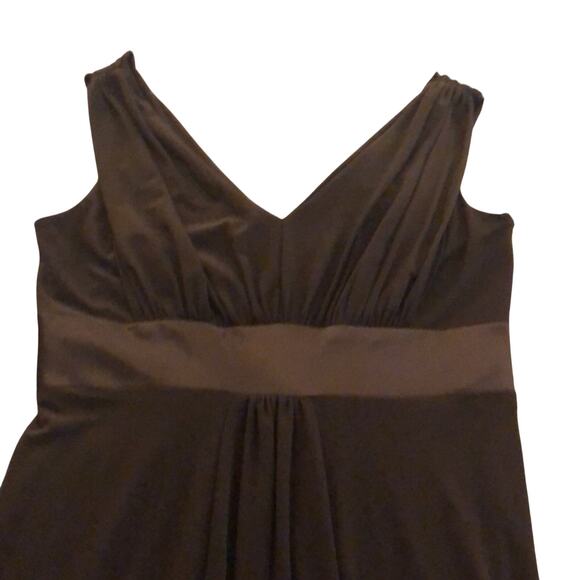 Jones Wear Dress Brown Knit Cocktail Dress Woman Size 12 Below Knee Empire Waist - Picture 4 of 9